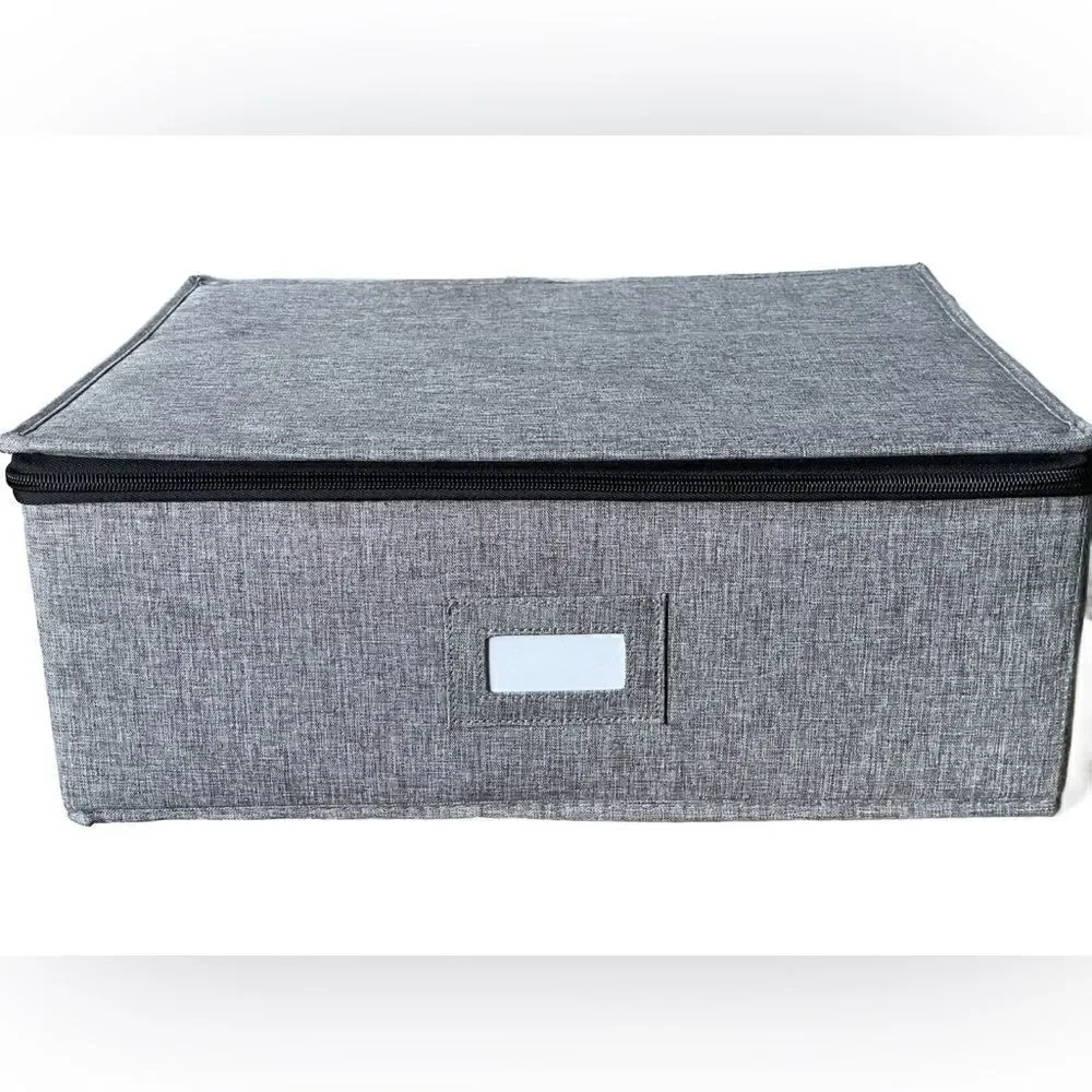 Storage Bag Heather Gray w/Double Zippers and Six Compartments (Like New)